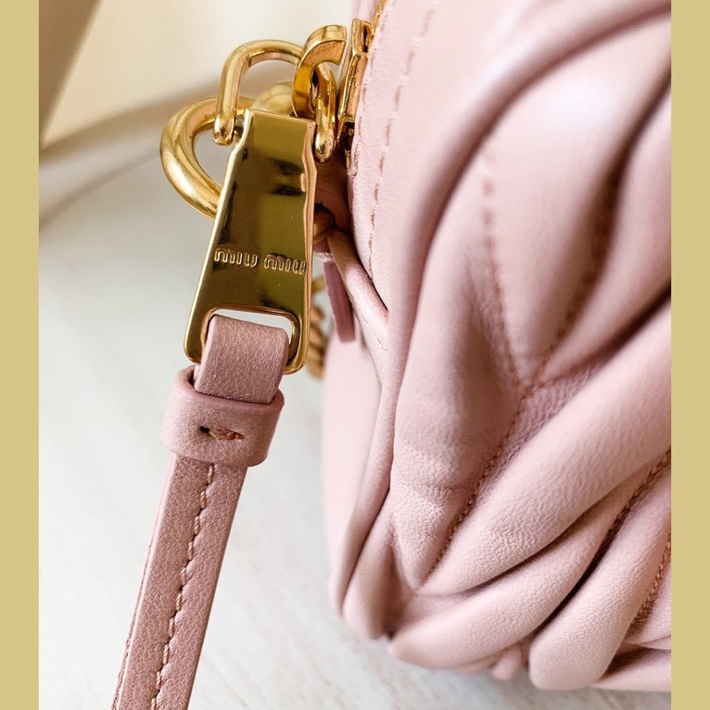 Miu Miu Orchidea Matelasse Leather Crossbody Camera Bag - Picture 5 of 12